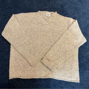 Columbia Long Sleeve V-neck Lt. Grey Multi Color Pullover Sweater Ladies Small